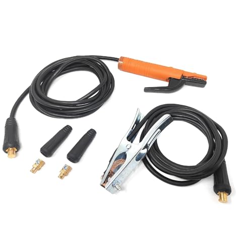 ELCAN Professional 300A-Elektrodenhalter und Erdungsklemme mit 4 und 3 Metern 16-mm2-Aluminiumkabel mit installierten 35-50-Steckern und 2 zusätzlichen 10-25-Steckern ELCAN Professional 300A-Elektrodenhalter und Erdungsklemme mit 4 und 3 Metern 16-mm2-Aluminiumkabel mit installierten 35-50-Steckern und 2 zusätzlichen 10-25-Steckern von ELECTROMECANICA CANTABRIA ELCAN