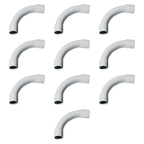 10 Stück Rohrverbinder 16mm 90° gebogen 54mm IP40 staubdicht Innenrohr Muffe Elektroinstallation PVC hohe Festigkeit von ELECTRON