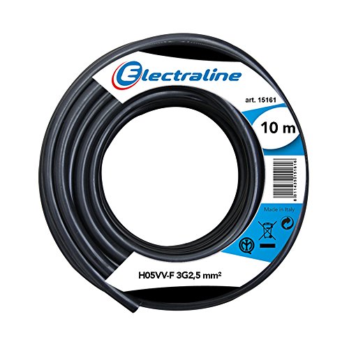 Kabel H05VV-F, 3G2.5 mm, 10 mt, Schwarz/Weiß von Electraline