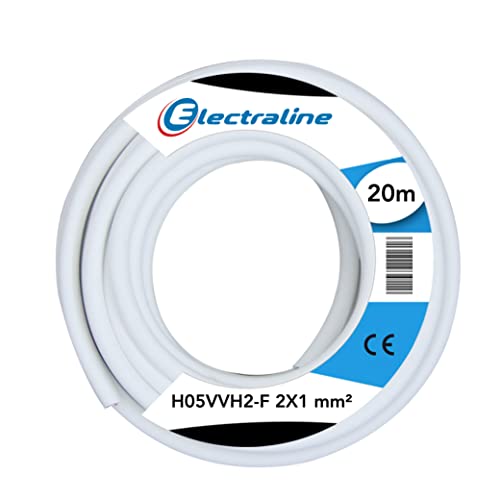 Kabel H05VVH2-F - 2x1 mm. - 20 mt - Weiß von Electraline