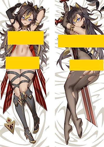 ELEDVB Für Genshin Impact Dehya Body Kissenbezug Kissenhülle,Anime Pillowcase Doppelseitige Umarmungskissen Bezug,Anime Doppelseitige Muster Kissenbezug Körper,Peachskin-50cm*150cm von ELEDVB