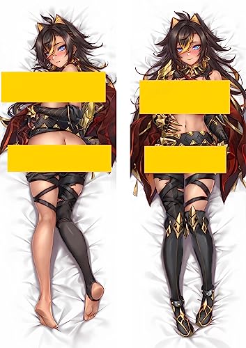 ELEDVB Für Genshin Impact Dehya Body Kissenbezug Kissenhülle,Anime Pillowcase Doppelseitige Umarmungskissen Bezug,Anime Doppelseitige Muster Kissenbezug Körper,Peachskin-50cm*150cm von ELEDVB