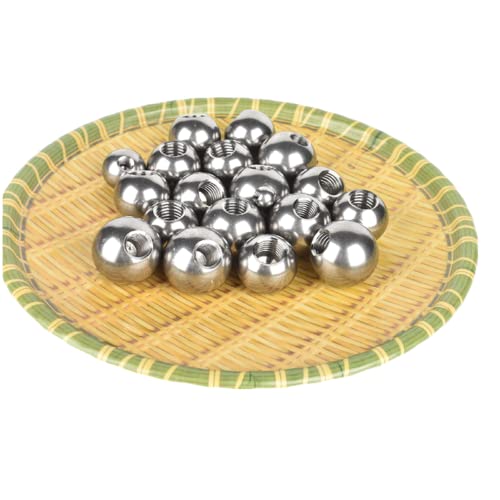 ELEGAM Edelstahl-Stahlkugel mit Gewinde, Gewindeeinsätze, M2-gebohrte Stahlkugel mit Gewinde, Rundmutter, Durchmesser 5–20 mm, Halbloch-Gewindekugel, 9 mm x M2 [8 Stück] (Color : 5mm*M2[20pcs]) von ELEGAM