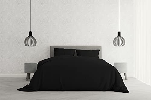 Italian Bed Linen Elegantes Bettbezug-Set, Fuchsia, Doppelbett, Schwarz von Italian Bed Linen