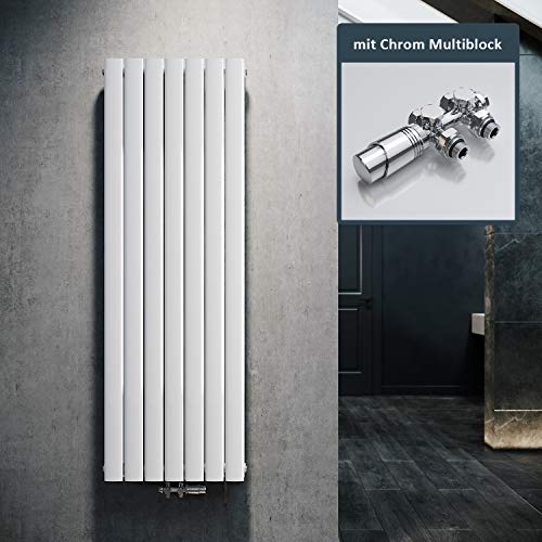 ELEGANT Design Heizkörper Flach 1600x539mm mit Chrom Multiblock Thermostat Flachheizkörper Weiß Doppellagig Vertikal Heizkörper Mittelanschluss ELEGANT Design Heizkörper Flach 1600x539mm mit Chrom Multiblock Thermostat Flachheizkörper Weiß Doppellagig Vertikal Heizkörper Mittelanschluss von ELEGANT
