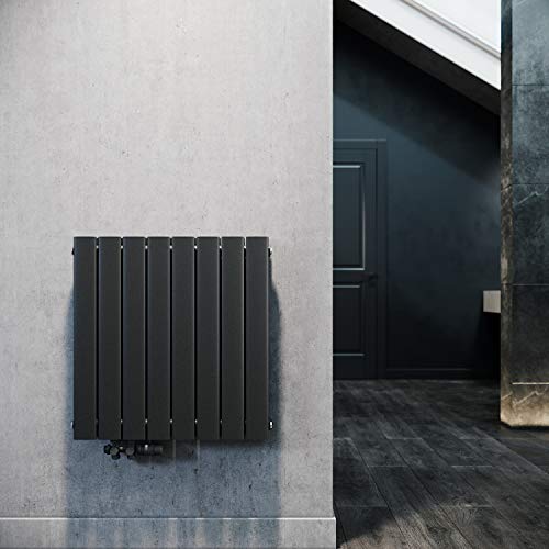 ELEGANT Design Heizkörper Horizontal mit Anthrazit Multiblock 630x616mm Doppellagig Anthrazit Badezimmer/Wohnraum Paneelheizkörper Mittelanschluss Flachheizkörper von ELEGANT