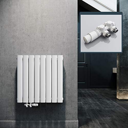 ELEGANT Design Heizkörper Horizontal mit Weiß Multiblock 630x616mm Doppellagig Weiß Badezimmer/Wohnraum Paneelheizkörper Mittelanschluss Flachheizkörper von ELEGANT