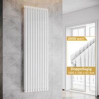 ELEGANT Design Heizkörper Weiß Doppellagig Röhrenheizkörper Oval Mittelanschluss Paneelheizkörper Vertikal 1800x590mm 2050Watt ELEGANT Design Heizkörper Weiß Doppellagig Röhrenheizkörper Oval Mittelanschluss Paneelheizkörper Vertikal 1800x590mm 2050Watt von ELEGANT