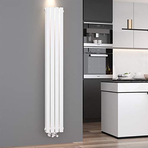 ELEGANT Design Paneelheizkörper Röhren 1600 x 236 mm Weiß Doppellagig Badheizkörper Mittelanschluss Vertikal Röhren Heizkörper von ELEGANT