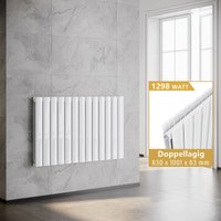 Elegant - Flachheizkörper Weiß Horizontal Design Heizkörper Heizung Doppellagig 630x1001mm von ELEGANT