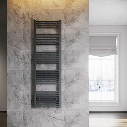 ELEGANT Heizkörper Bad Handtuchhalter 1600x500mm Anthrazit Handtuchheizkörper Mittelanschluss Handtuchtrockner Heizung Badheizkörper von ELEGANT