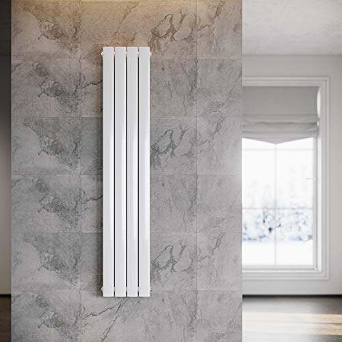 ELEGANT Heizkörper Flach Vertikal Weiß 1600x308mm Design Paneelheizkörper Doppellagig Flachheizkörper Mittelanschluss Heizung von ELEGANT
