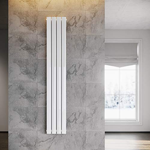 ELEGANT Heizkörper Flach Vertikal Weiß 1800x308mm Design Paneelheizkörper Einlagig Flachheizkörper Mittelanschluss Heizung von ELEGANT