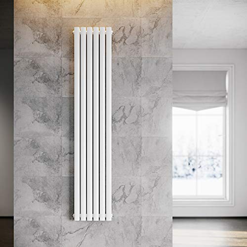 ELEGANT Heizkörper Modern Vertikal Weiß 1800x354mm Design Paneelheizkörper Röhren Doppellagig Flachheizkörper Mittelanschluss Heizung von ELEGANT