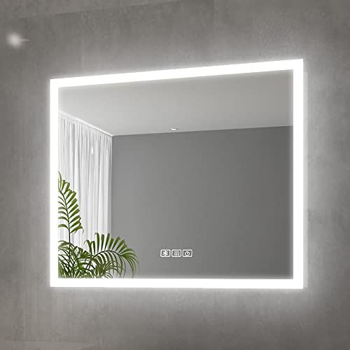 ELEGANT LED Bad Speigel mit Bluetooth Lautsprecher 60 x 50 cm kaltweiß Touchschalter LED Badezimmer Lichtspiegel von ELEGANT