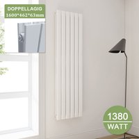 Paneelheizkörper Weiß Heizkörper Vertikal 1600x462mm Doppellagig - Elegant von ELEGANT