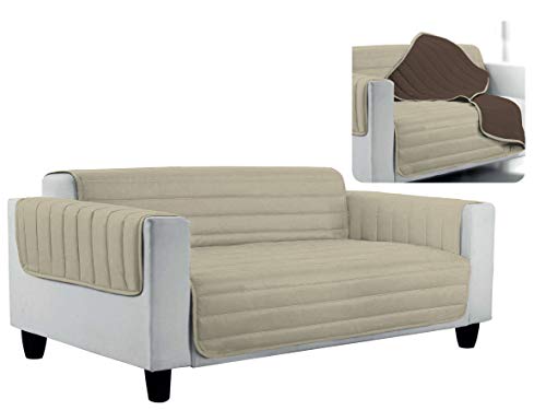 Elegant Couchüberzüge Doubleface, Turteltaube/braun 2 Plätze, 100% Mikrofaser, 1 von Italian Bed Linen