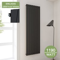 Design Heizkörper Anthrazit Flachheizkörper Heizung Vertikal Einlagig 1800x616mm - Elegant von ELEGANT