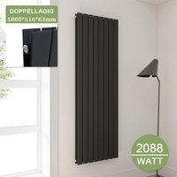 Elegant - Heizkörper 1800 Anthrazit Paneelheizkörper Vertikal 1800x616mm Doppellagig von ELEGANT