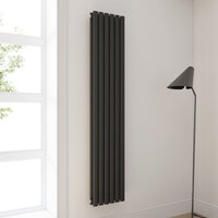 Heizkörper Anthrazit Doppellagig Röhrenheizkörper Oval Paneelheizkörper Vertikal 1800x354mm 1230Watt - Elegant von ELEGANT