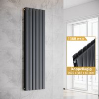 Elegant - Heizkörper Anthrazit Paneelheizkörper Vertikal 1600x462mm Doppellagig von ELEGANT