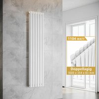 Paneelheizkorper Weiß Röhren Heizkörper Vertikal 1600x354mm Doppellagig - Elegant von ELEGANT