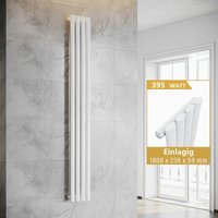 Paneelheizkorper Weiß Röhren Heizkörper Vertikal 1800x236mm Einlagig - Elegant von ELEGANT