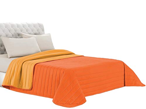 Italian Bed Linen Elegant Sommer Steppdecke orange/gelb, 100% Mikrofaser, 260x270cm von Italian Bed Linen