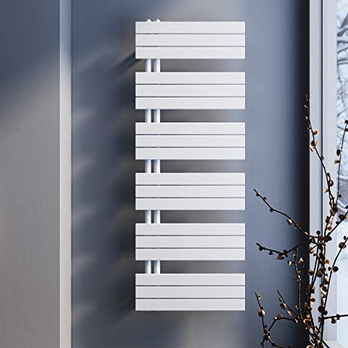 SONNI Badheizkörper 1590x600 mm Weiß, Handtuchheizkörper für Bad Heizkörper Flach mit Seitenanschluss Handtuchwärmer Handtuchhalter 1593W von ELEGANT