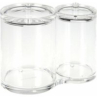 Eleganza - Doppelter transparenter Kosmetikbehälter aus Acryl für Badezimmer oder Schminktisch von ELEGANZA