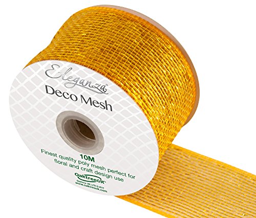 Eleganza Deco Mesh Metallic 63 mm x 10 m Nr. 35, Gold von Eleganza