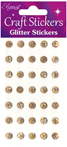 Eleganza Glitzer gems-8 mm, synthetisches Material, champagner, 16.4 x 7,5 x 0,3 cm von Eleganza