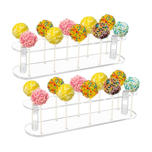 ELEGICKLIP Cake-Pop-Ständer mit 10 Löchern, transparenter Acryl-Lutscher-Halter, Süßigkeiten-Kuchen-Pop-Ständer zum Trocknen für Brityday-Partys und Events, 2 Stück ELEGICKLIP Cake-Pop-Ständer mit 10 Löchern, transparenter Acryl-Lutscher-Halter, Süßigkeiten-Kuchen-Pop-Ständer zum Trocknen für Brityday-Partys und Events, 2 Stück von ELEGICKLIP