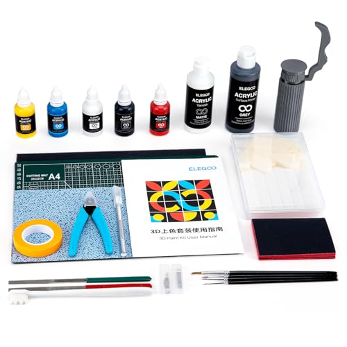 ELEGOO 3D Druck Malset, 3D Drucker Zubehör Werkzeug Kit, 3D Paint Kit, Multifunktionales 3D-Druck Modelle Bemalungs-Kit, All-in-One Miniaturen Farbset für 3D-Druck-Enthusiasten ELEGOO 3D Druck Malset, 3D Drucker Zubehör Werkzeug Kit, 3D Paint Kit, Multifunktionales 3D-Druck Modelle Bemalungs-Kit, All-in-One Miniaturen Farbset für 3D-Druck-Enthusiasten von ELEGOO