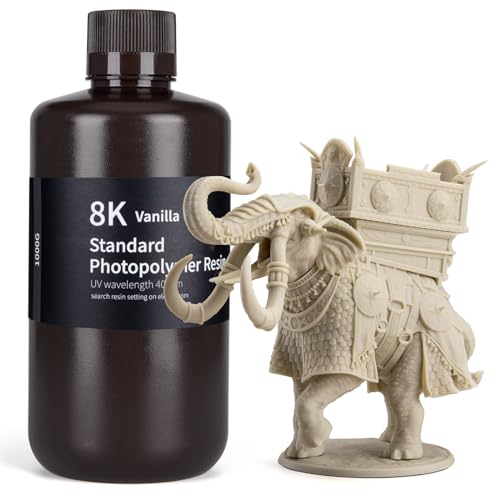 ELEGOO 8K Standard Photopolymer Resin 405nm UV-härtendes Harz Beste für Saturn 2 8K LCD 3D Drucker Vanille 1000G von ELEGOO