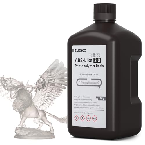 ELEGOO ABS-Like 3.0 3D Drucker Resin Transluzent 2000g, 405nm UV-Härtendes 3D Printer Harz mit Hoher Zugfestigkeit und Biegefestigkeit für MSLA/LCD/DLP 3D Drucker ELEGOO ABS-Like 3.0 3D Drucker Resin Transluzent 2000g, 405nm UV-Härtendes 3D Printer Harz mit Hoher Zugfestigkeit und Biegefestigkeit für MSLA/LCD/DLP 3D Drucker von ELEGOO