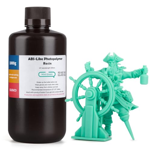 ELEGOO ABS-Like 3D Drucker Resin LCD UV-härtendes Harz 405nm Standard Photopolymerharz für LCD 3D Drucker Minzgrün 1000g ELEGOO ABS-Like 3D Drucker Resin LCD UV-härtendes Harz 405nm Standard Photopolymerharz für LCD 3D Drucker Minzgrün 1000g von ELEGOO