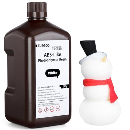 ELEGOO ABS-Like 3D Drucker Resin LCD UV-härtendes Harz 405nm Standard Photopolymerharz für LCD 3D Drucker Weiß 2000g ELEGOO ABS-Like 3D Drucker Resin LCD UV-härtendes Harz 405nm Standard Photopolymerharz für LCD 3D Drucker Weiß 2000g von ELEGOO