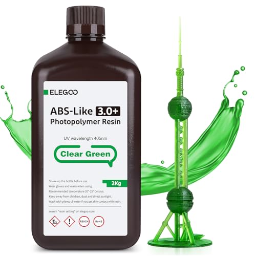 ELEGOO ABS-Like Resin 3.0 Plus, 3D Drucker Resin 405nm Rapid UV-härtendes Photopolymer Harz, Hohe Präzision für LCD 3D Drucker Klargrün 2kg ELEGOO ABS-Like Resin 3.0 Plus, 3D Drucker Resin 405nm Rapid UV-härtendes Photopolymer Harz, Hohe Präzision für LCD 3D Drucker Klargrün 2kg von ELEGOO