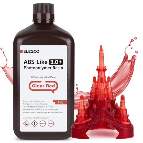 ELEGOO ABS-Like Resin 3.0 Plus, 3D Drucker Resin 405nm Rapid UV-härtendes Photopolymer Harz, Hohe Präzision für LCD 3D Drucker Klarrot 2kg ELEGOO ABS-Like Resin 3.0 Plus, 3D Drucker Resin 405nm Rapid UV-härtendes Photopolymer Harz, Hohe Präzision für LCD 3D Drucker Klarrot 2kg von ELEGOO