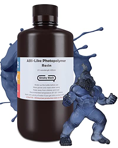 ELEGOO ABS-Like Resin Rauchiges Schwarz 1000g, 405nm Photopolymerharz 3D Drucker UV Resin für LCD/DLP 3D Drucker von ELEGOO