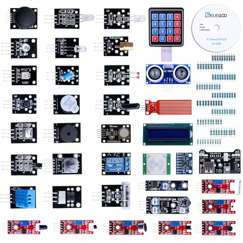 ELEGOO Aufgerüsteter 37 in 1 Sensormodul Bausatz Kompatibel mit Arduino IDE mit Anleitung für Elektronik Projekte, Mikrocontrollerboards Nicht im Lieferumfang Enthalten von ELEGOO