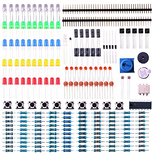 ELEGOO Elektronik Komponente Basic Starter Kit Präzisionspotentiometer, Summer, Kondensator Kompatibel mit UNO R3, MEGA von ELEGOO