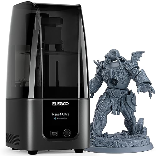 ELEGOO MARS 4 Ultra MSLA 3D Drucker, Desktop Resin Drucker mit 7 Zoll 9K Monochrom-LCD, Wi-Fi-Konnektivität, Müheloses Nivelliersystem, ACF-Release-Liner-Folie, Druckgröße von 153,36 x 77,76 x 165 mm³ von ELEGOO