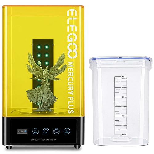 ELEGOO Mercury Plus V2 2 in 1 Waschen und Aushärten Maschine für Mars Photon S Photon Mono LCD DLP SLA 3D Gedruckt Modelle Harz UV Härtungsbox mit Rotary Aushärten Drehscheibe und Waschen Eimer ELEGOO Mercury Plus V2 2 in 1 Waschen und Aushärten Maschine für Mars Photon S Photon Mono LCD DLP SLA 3D Gedruckt Modelle Harz UV Härtungsbox mit Rotary Aushärten Drehscheibe und Waschen Eimer von ELEGOO