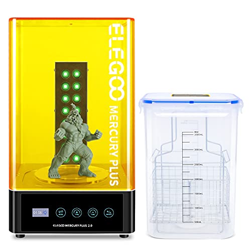 ELEGOO Mercury Plus V2.0 2 in 1 Waschen und Aushärten Maschine, 2022 Aktualisiert Waschen und Aushärten Maschine für Mars Photon S Photon Mono LCD DLP SLA 3D Gedruckt Modelle von ELEGOO