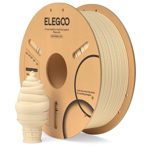 ELEGOO PLA Filament 1.75mm Beige 1KG, 3D Drucker Filament Maßgenauigkeit +/- 0,02 mm, 1kg Pappspule (2.2lbs) Filament-3D-Druckmaterialien Passt für die meisten FDM 3D-Drucker von ELEGOO