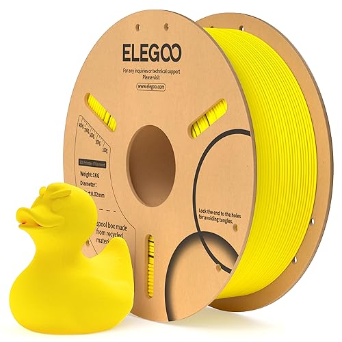 ELEGOO PLA Filament 1.75mm Gelb 1KG, 3D Drucker Filament Maßgenauigkeit +/- 0,02 mm, 1kg Pappspule (2.2lbs) Filament-3D-Druckmaterialien Passt für die meisten FDM 3D-Drucker von ELEGOO