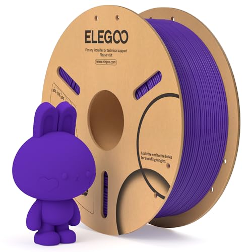 ELEGOO PLA Filament 1.75mm Lila 1KG, 3D Drucker Filament Maßgenauigkeit +/- 0,02 mm, 1kg Pappspule (2.2lbs) Filament-3D-Druckmaterialien Passt für die meisten FDM 3D-Drucker von ELEGOO