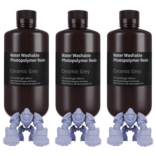 ELEGOO Resin Wasser Abwaschbar 3pcs x 1000g Grau, 405nm LCD UV-Härtung 3D Drucker Resin Water Washable Resin für MSLA/LCD/DLP Resin 3D Drucker ELEGOO Resin Wasser Abwaschbar 3pcs x 1000g Grau, 405nm LCD UV-Härtung 3D Drucker Resin Water Washable Resin für MSLA/LCD/DLP Resin 3D Drucker von ELEGOO